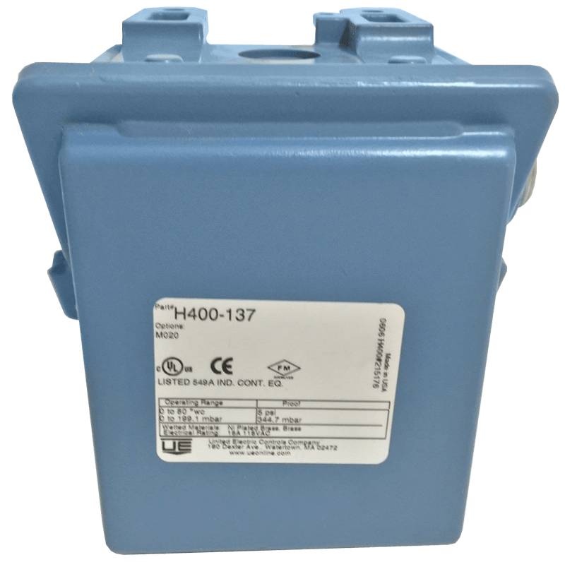 United Electric Pressure Switch, 400 Series Type H400 Models 126 to 164